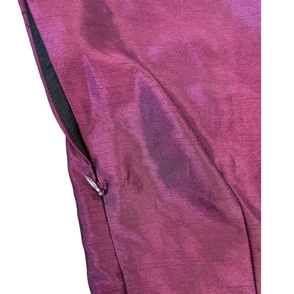 SATRI LOU COLLECTION PURPLE COWL NECK ABOUT KNEE XS DRESS TEXTURED SILK CREPE - Picture 9 of 11